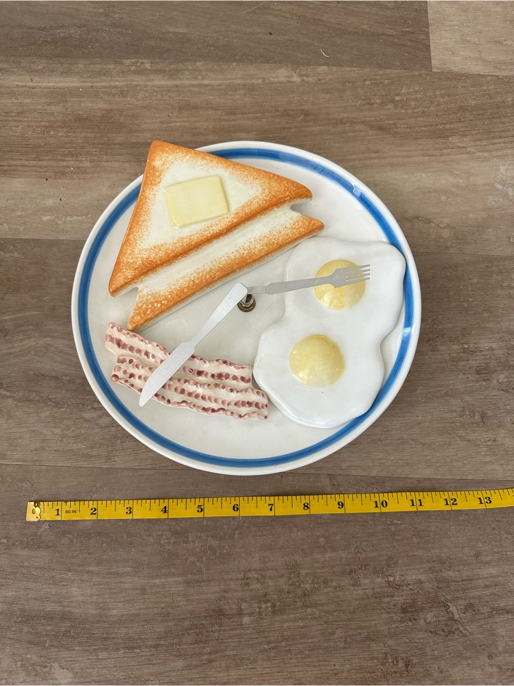 Boston Warehouse Trading Vintage 90s Breakfast Plate Wall Clock - 1998 UNTESTED